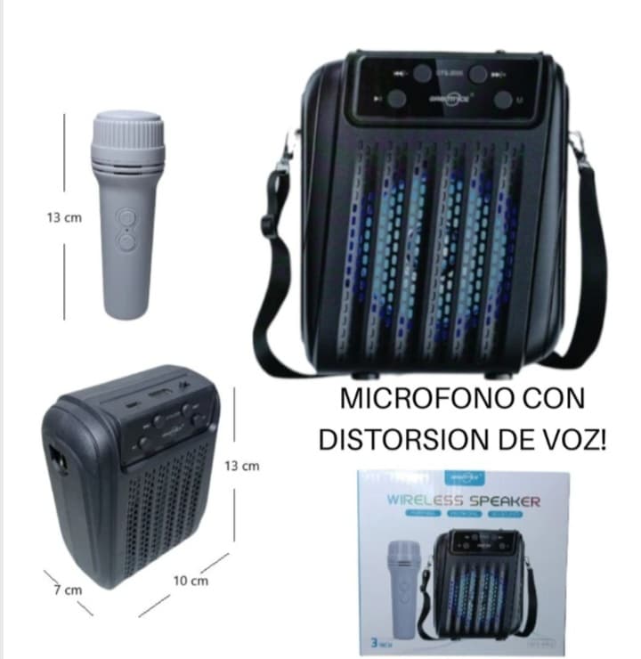 Parlante BT 3 "C/ Micrófono Efectos voz