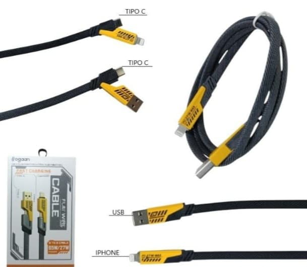 Cable 4 en 1 Reforzado 65w/27w