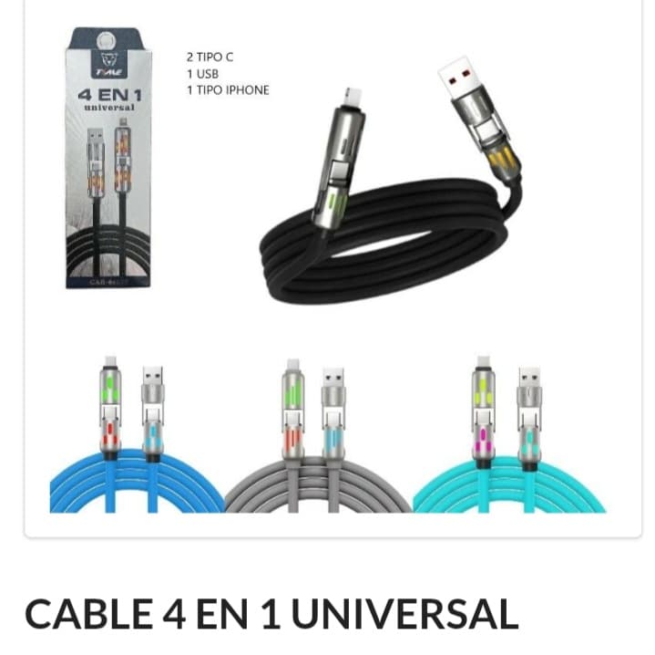 Cable 4 en 1 Reforzado 65w