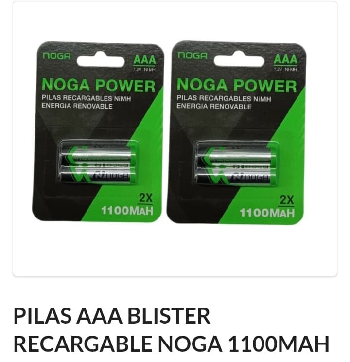 Pila Recargable triple A Noga blister x2
